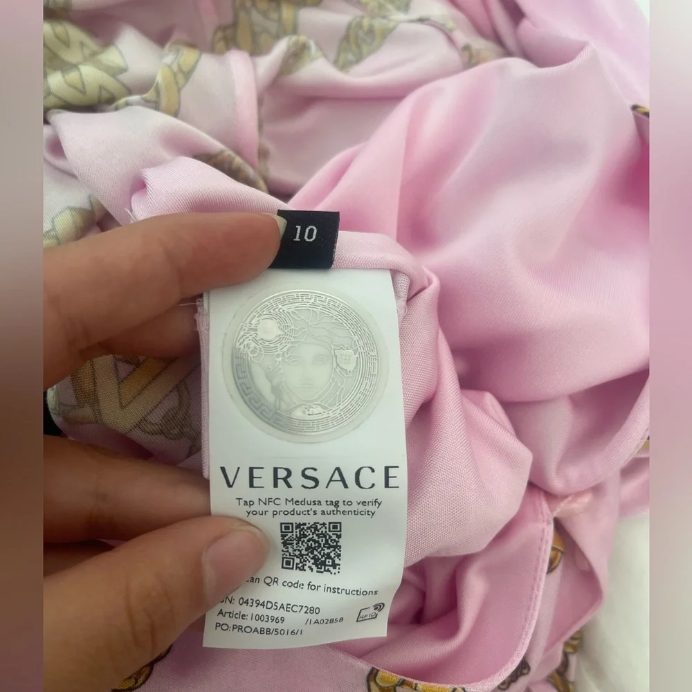 Versace Chain Pink loose long sleeve bodysuit - Picture 12 of 16